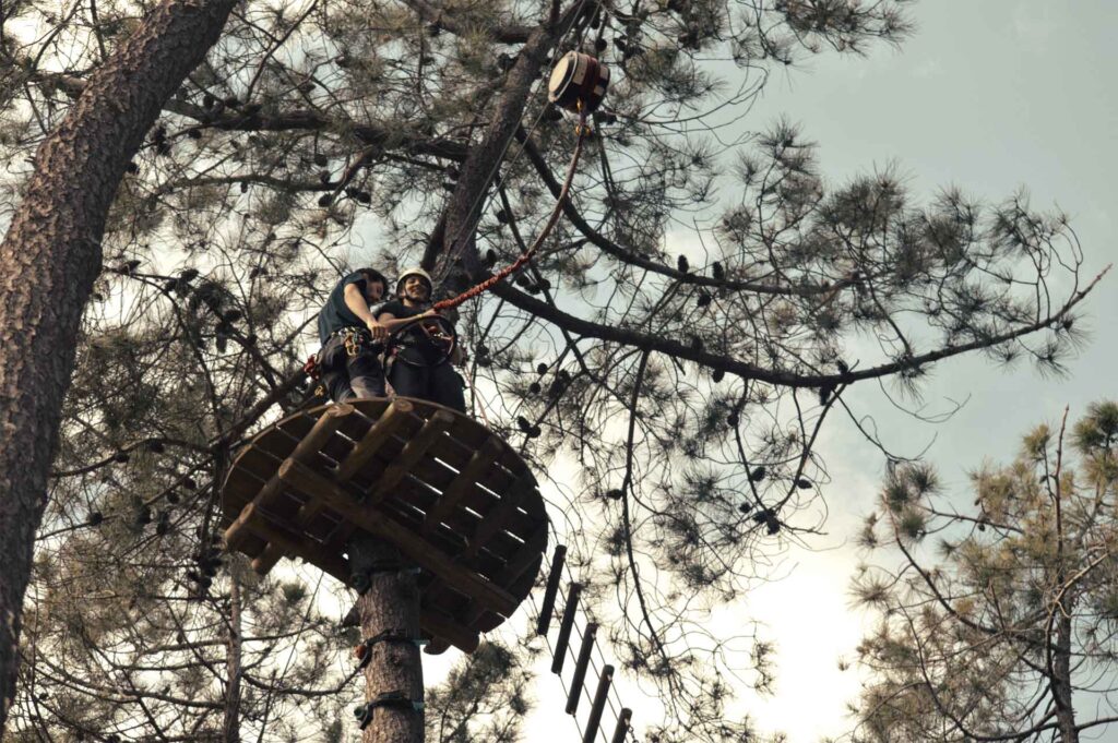 Miembros de un equipo realizando un programa al aire libre sobre los aspectos negativos de los líderes poco empáticos