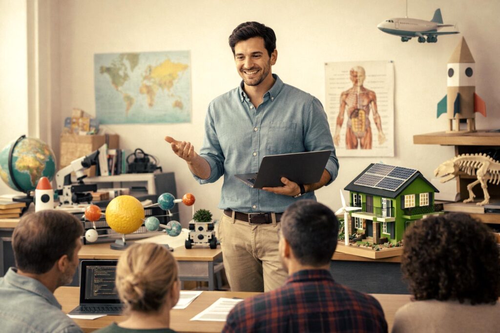 Grupo de personas convirtiéndose en niños para aprender a gestionar el talento en un equipo de alto rendimiento.
