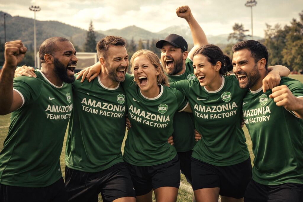 Equipo de Amazonia Team Factory y sus frases sobre el deporte en equipo.