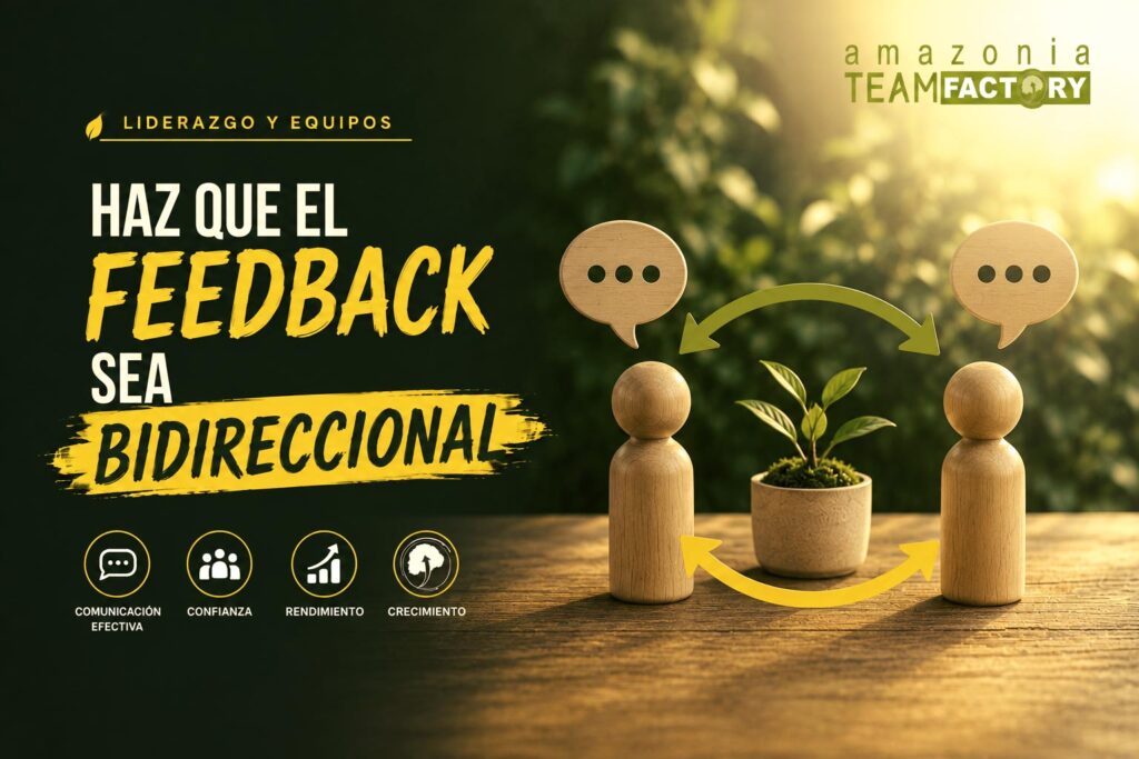 Imagen que representa el concepto de que el feedback constructivo debe ser bidireccional para que se produzca una comunicación efectiva.